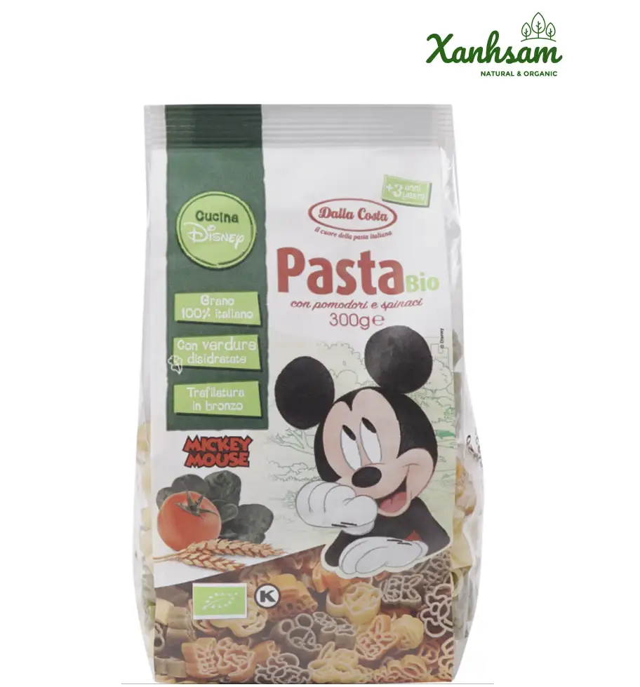 Nui RAU CỦ hữu cơ HÌNH CHUỘT MICKEY – EU Organic – Dalla Costa – Italy – 300gr