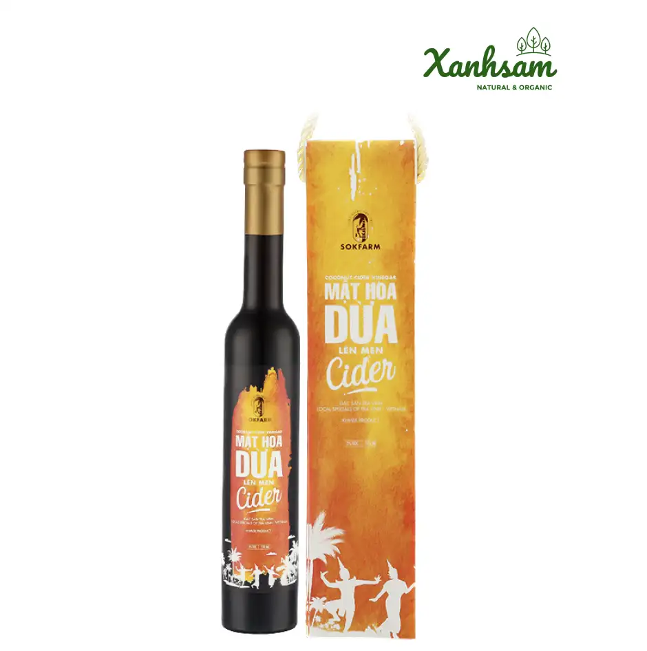 CIDER Mật Hoa Dừa lên men tự nhiên 375ml – SokFarm – Trà Vinh