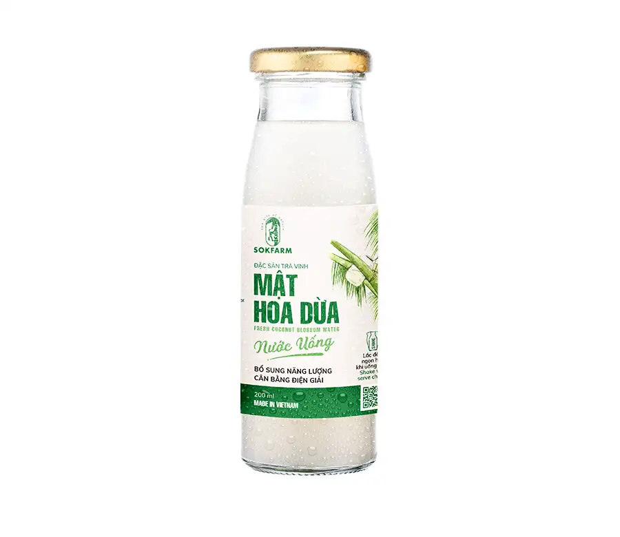 Nước uống Mật Hoa Dừa tự nhiên 200ml – SokFarm – Trà Vinh
